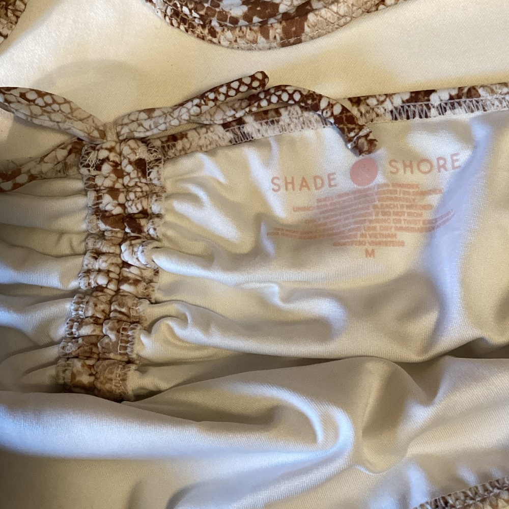 Shade & Shore Brown Snakeskin Print Bikini Top 32B, Bottom Medium - Picture 2 of 5